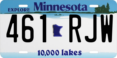 MN license plate 461RJW