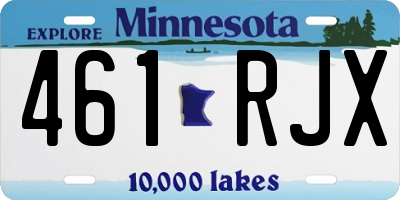 MN license plate 461RJX
