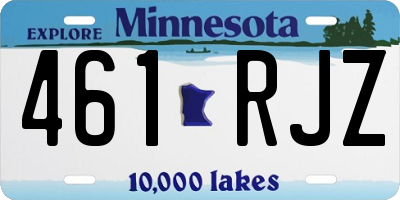 MN license plate 461RJZ