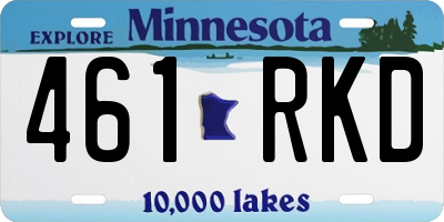 MN license plate 461RKD