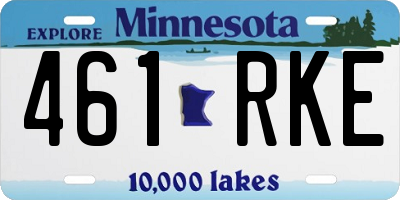 MN license plate 461RKE