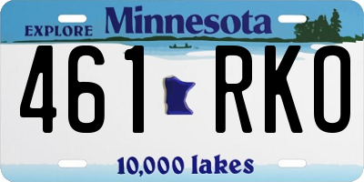 MN license plate 461RKO