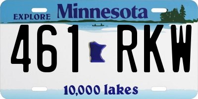MN license plate 461RKW