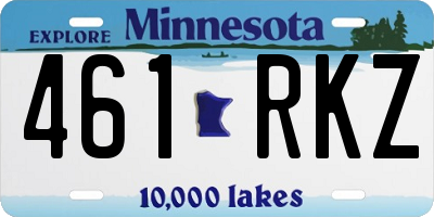 MN license plate 461RKZ