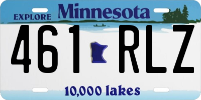 MN license plate 461RLZ