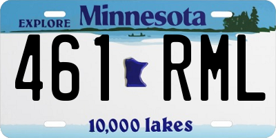 MN license plate 461RML