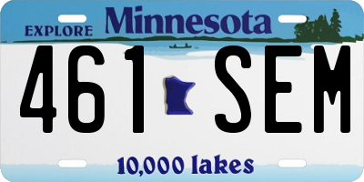 MN license plate 461SEM