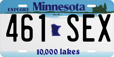 MN license plate 461SEX