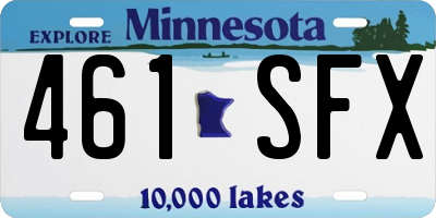 MN license plate 461SFX