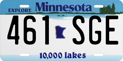 MN license plate 461SGE