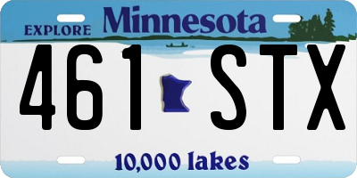 MN license plate 461STX