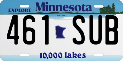MN license plate 461SUB