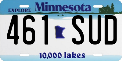 MN license plate 461SUD