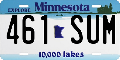 MN license plate 461SUM