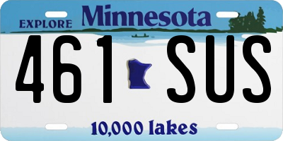MN license plate 461SUS