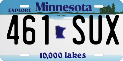 MN license plate 461SUX