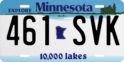 MN license plate 461SVK