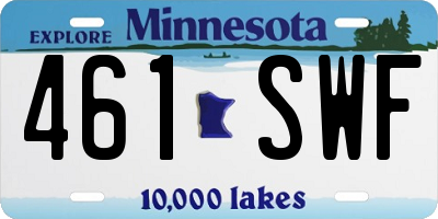 MN license plate 461SWF