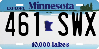 MN license plate 461SWX