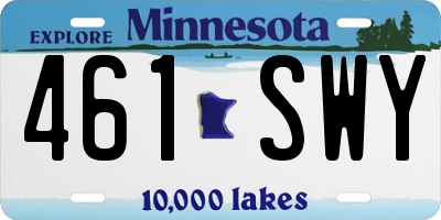 MN license plate 461SWY