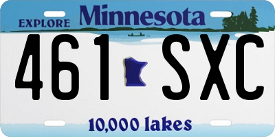 MN license plate 461SXC
