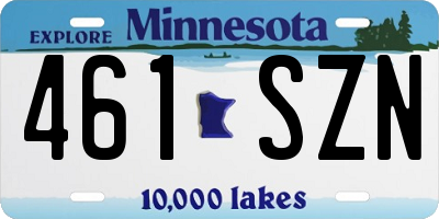 MN license plate 461SZN