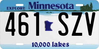 MN license plate 461SZV