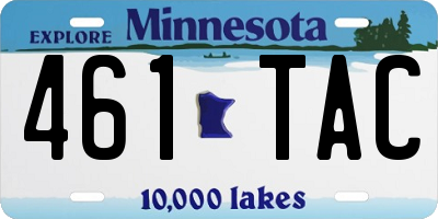 MN license plate 461TAC