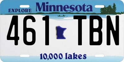 MN license plate 461TBN