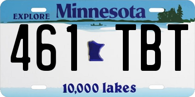 MN license plate 461TBT