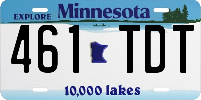 MN license plate 461TDT