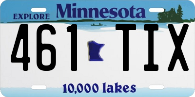 MN license plate 461TIX
