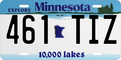 MN license plate 461TIZ