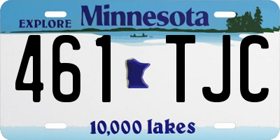 MN license plate 461TJC