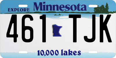 MN license plate 461TJK