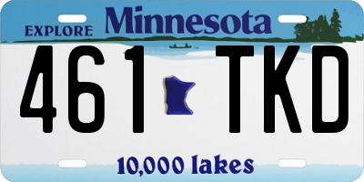 MN license plate 461TKD