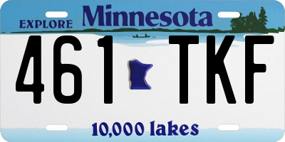 MN license plate 461TKF