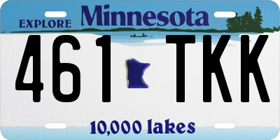 MN license plate 461TKK