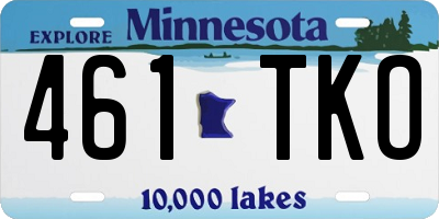 MN license plate 461TKO