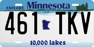 MN license plate 461TKV
