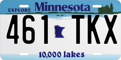 MN license plate 461TKX