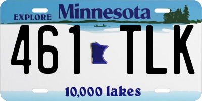 MN license plate 461TLK