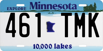 MN license plate 461TMK