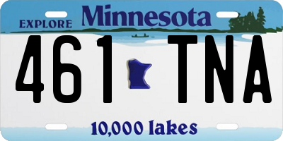 MN license plate 461TNA