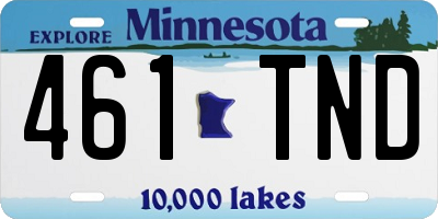 MN license plate 461TND