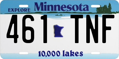 MN license plate 461TNF