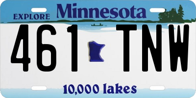 MN license plate 461TNW