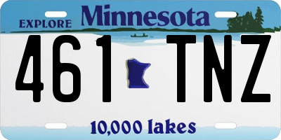 MN license plate 461TNZ