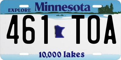 MN license plate 461TOA