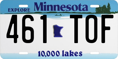 MN license plate 461TOF